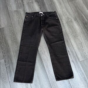 Levi's Men's Dark Black Straight Jeans